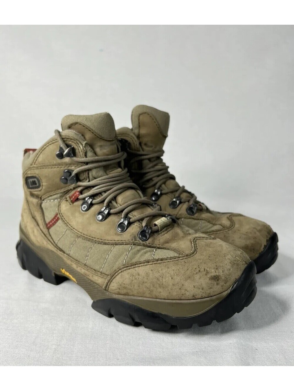 REI Goretex Boots Womens 9.5 Monarch III GTX Vibram Sole Walnut Leather Hiking